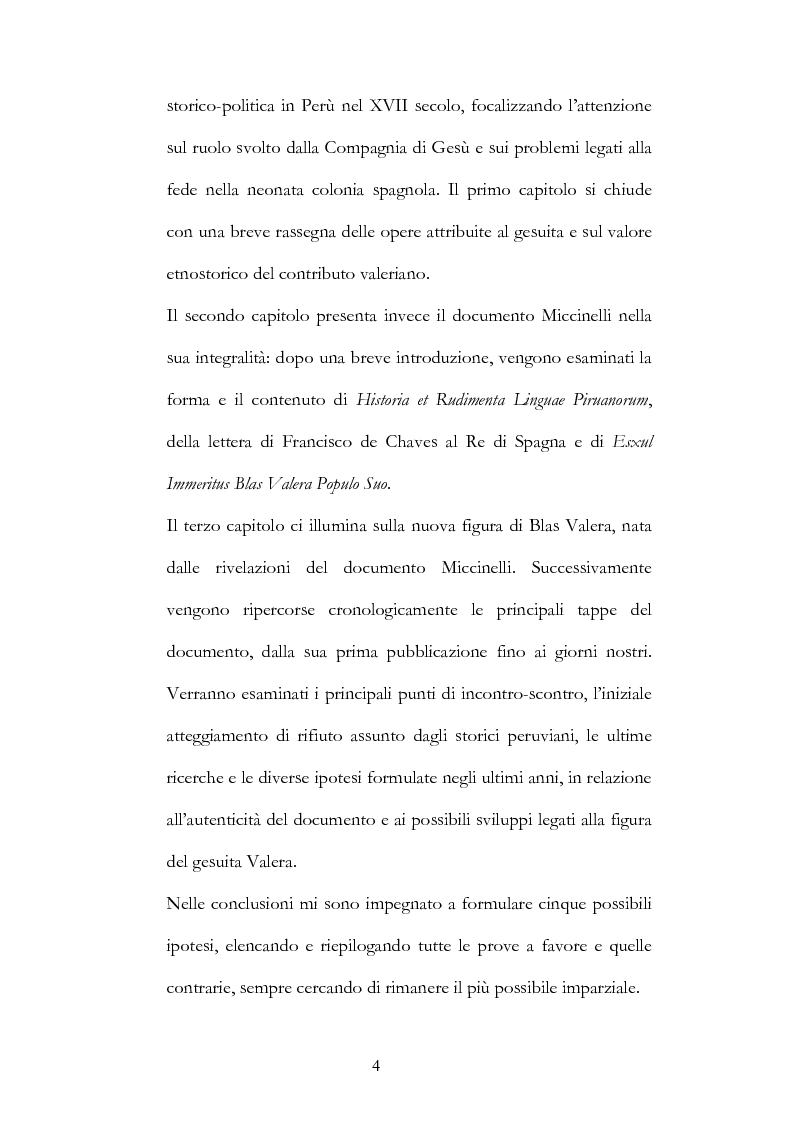 Anteprima della tesi: Nuove fonti storiche del Tahuantinsuyu: il gesuita Blas Valera, Pagina 4