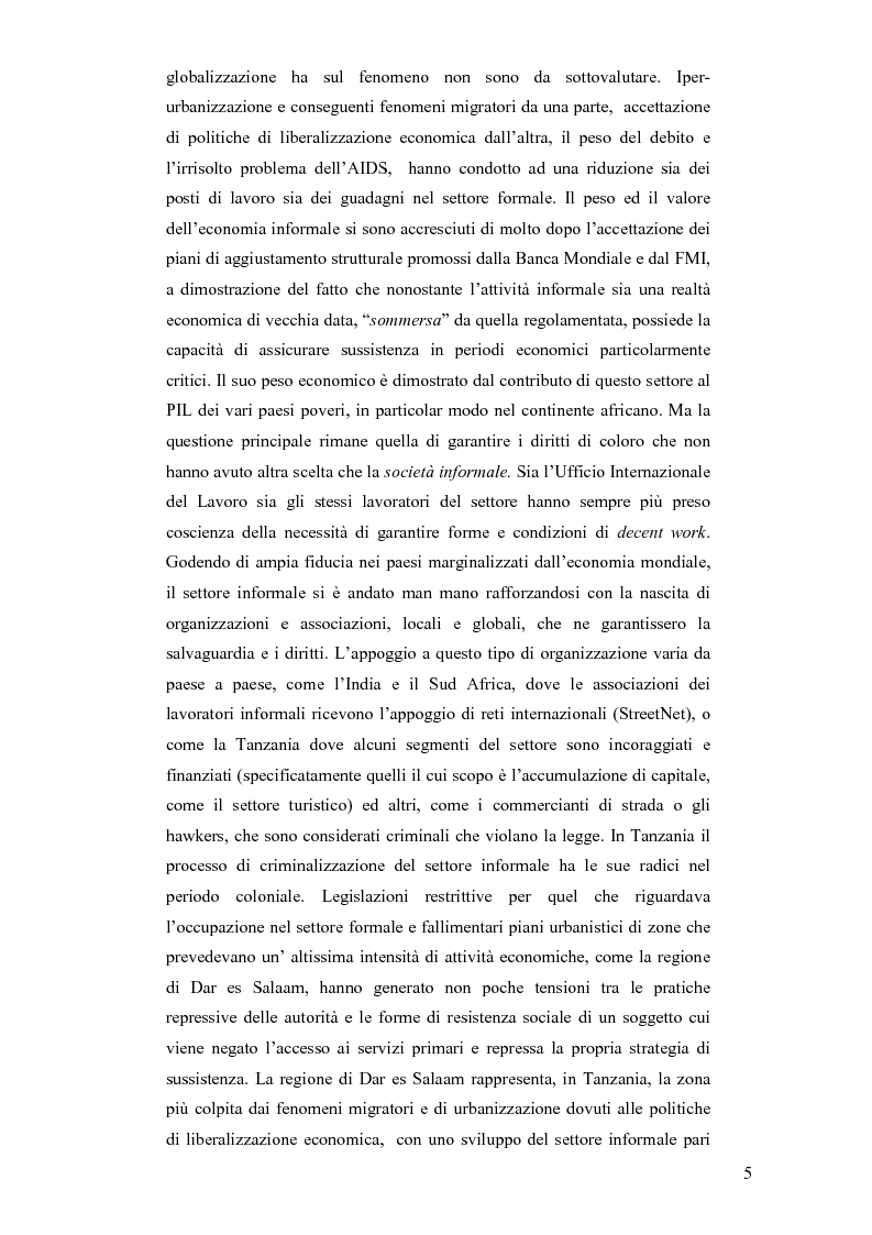 Anteprima della tesi: Informale e resistenza sociale in Tanzania, Pagina 2