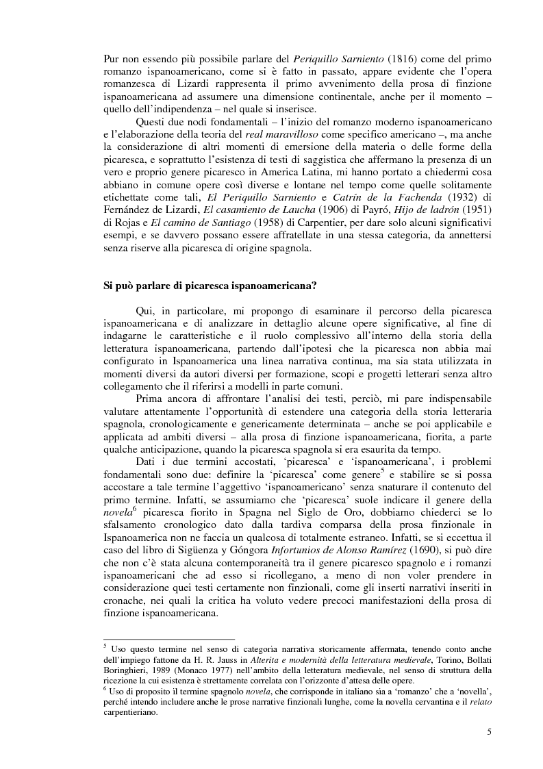 Anteprima della tesi: La novela picaresca spagnola e la narrativa ispanoamericana, Pagina 2