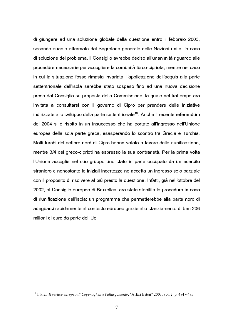 Anteprima della tesi: L'Ue e l'ultimo ''muro'' d'Europa: l'adesione di Cipro all' Unione Europea, Pagina 6