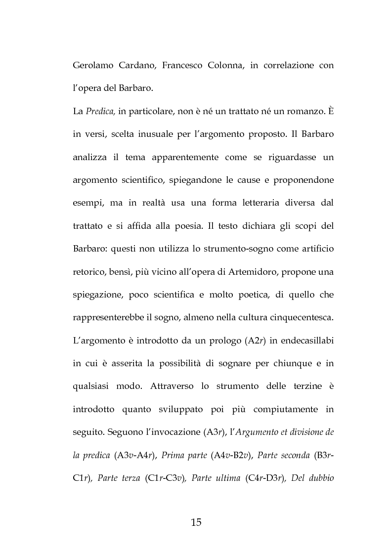 Anteprima della tesi: La "Predica de i sogni" di Daniele Barbaro. Edizione e commento, Pagina 12