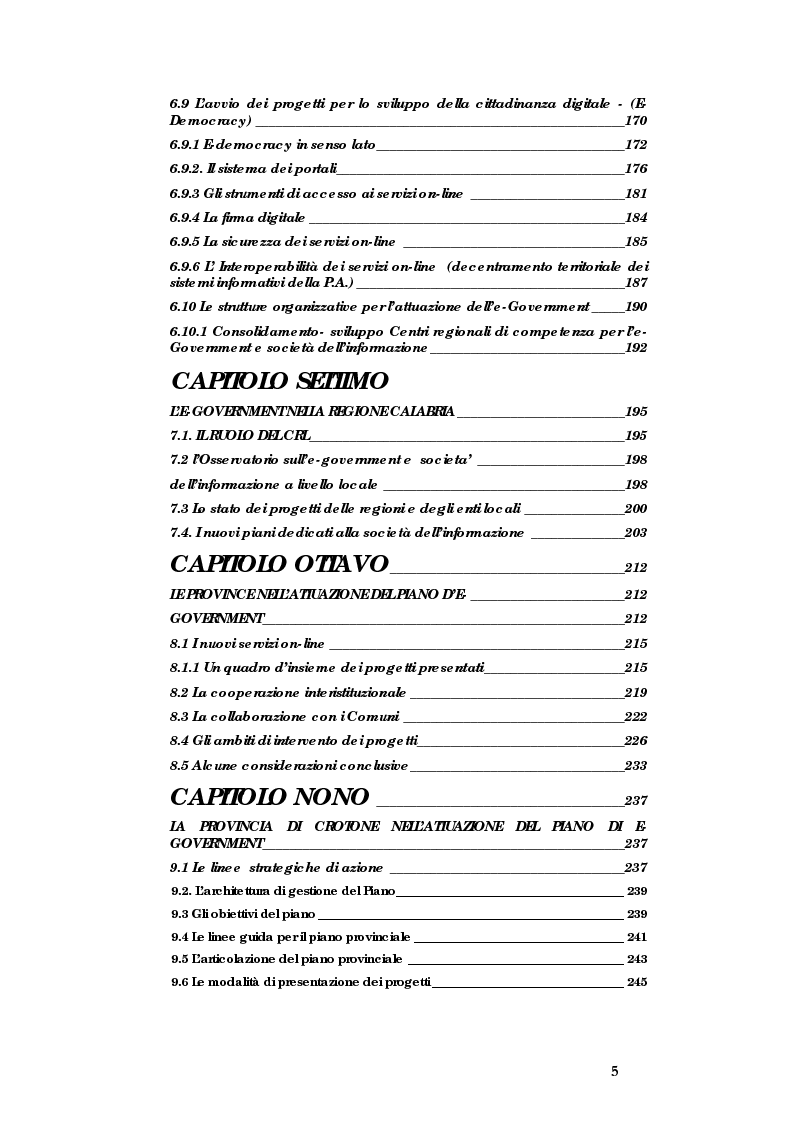 Indice della tesi: E-government e Società dell'informazione, Pagina 4