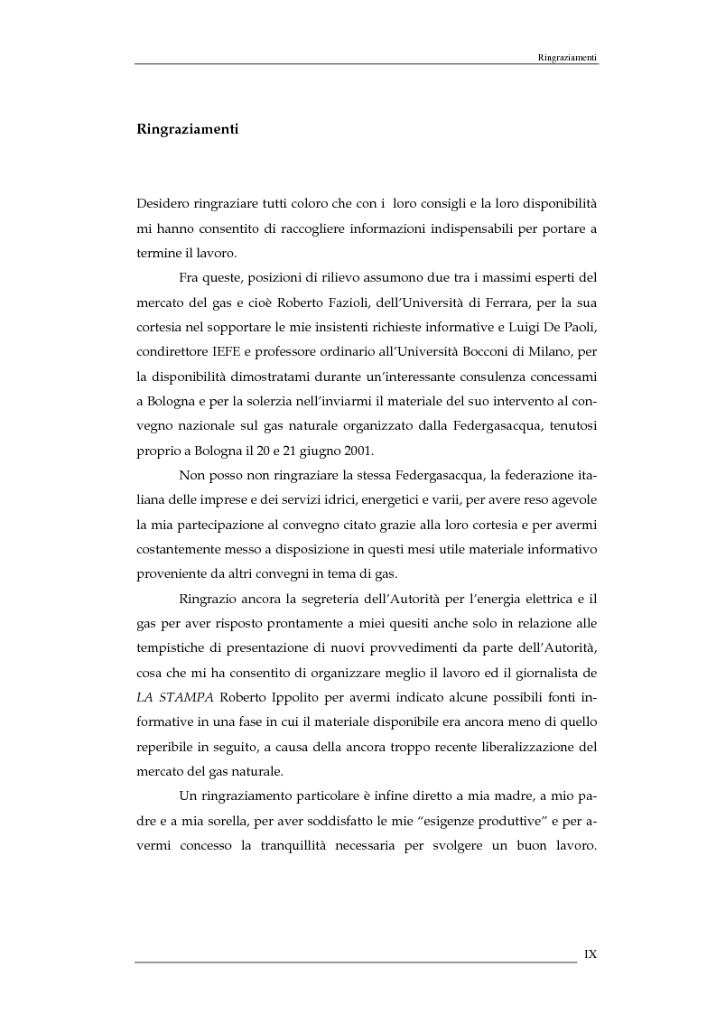 Anteprima della tesi: La liberalizzazione del mercato del gas naturale in Italia e nell'Unione europea. Regolamentazione, prospettive competitive e nuovi assetti strutturali dell'industria di settore, Pagina 4