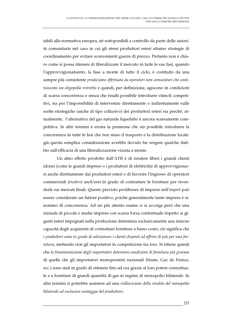 Anteprima della tesi: La liberalizzazione del mercato del gas naturale in Italia e nell'Unione europea. Regolamentazione, prospettive competitive e nuovi assetti strutturali dell'industria di settore, Pagina 8