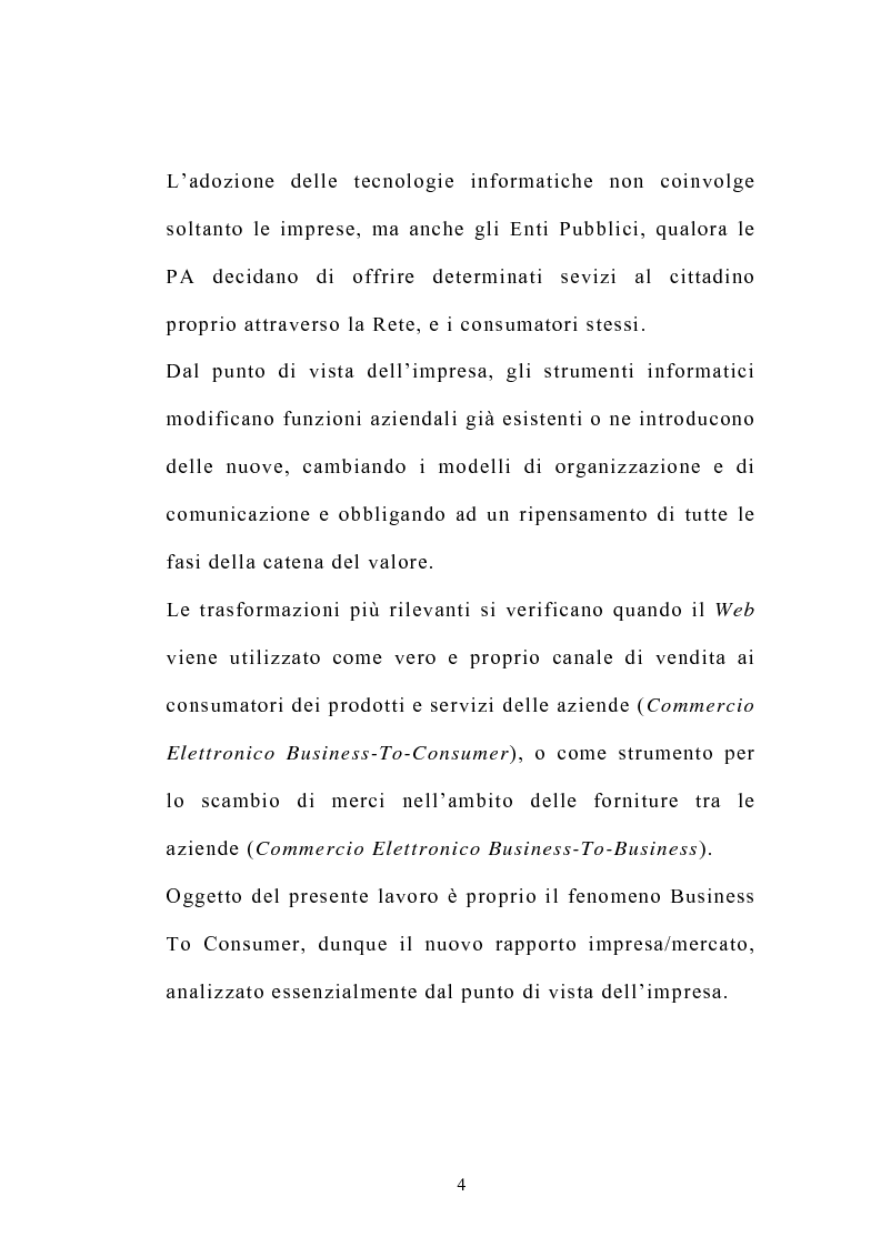 Anteprima della tesi: Il Business To Consumer nel settore alimentare, Pagina 2