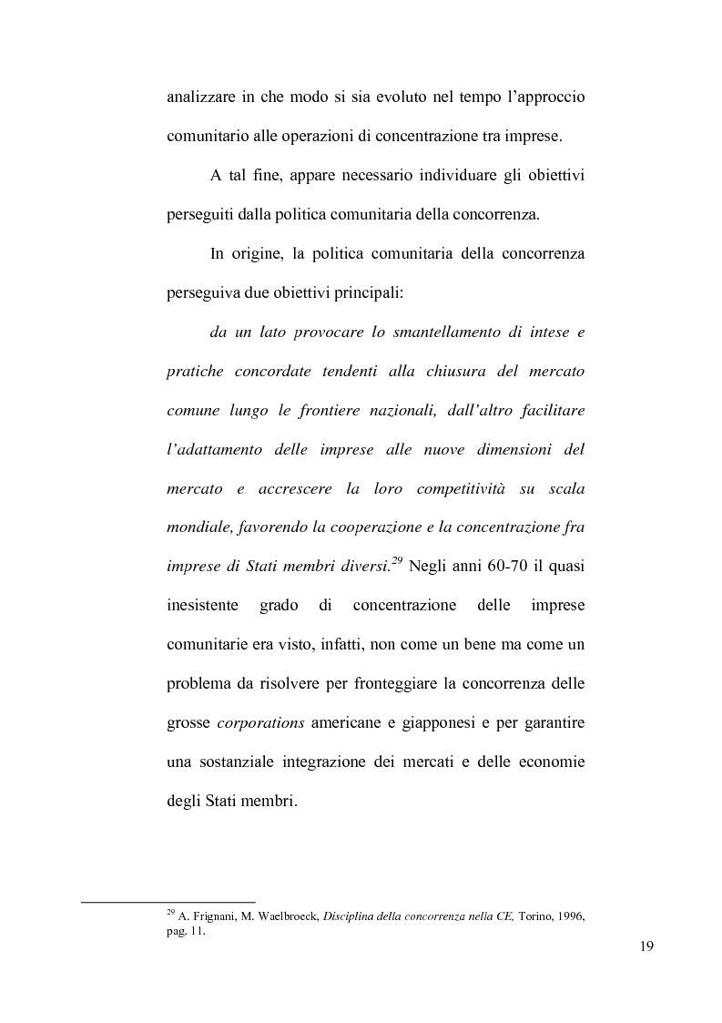 Anteprima della tesi: Le concentrazioni tra imprese nel diritto comunitario della concorrenza, Pagina 14