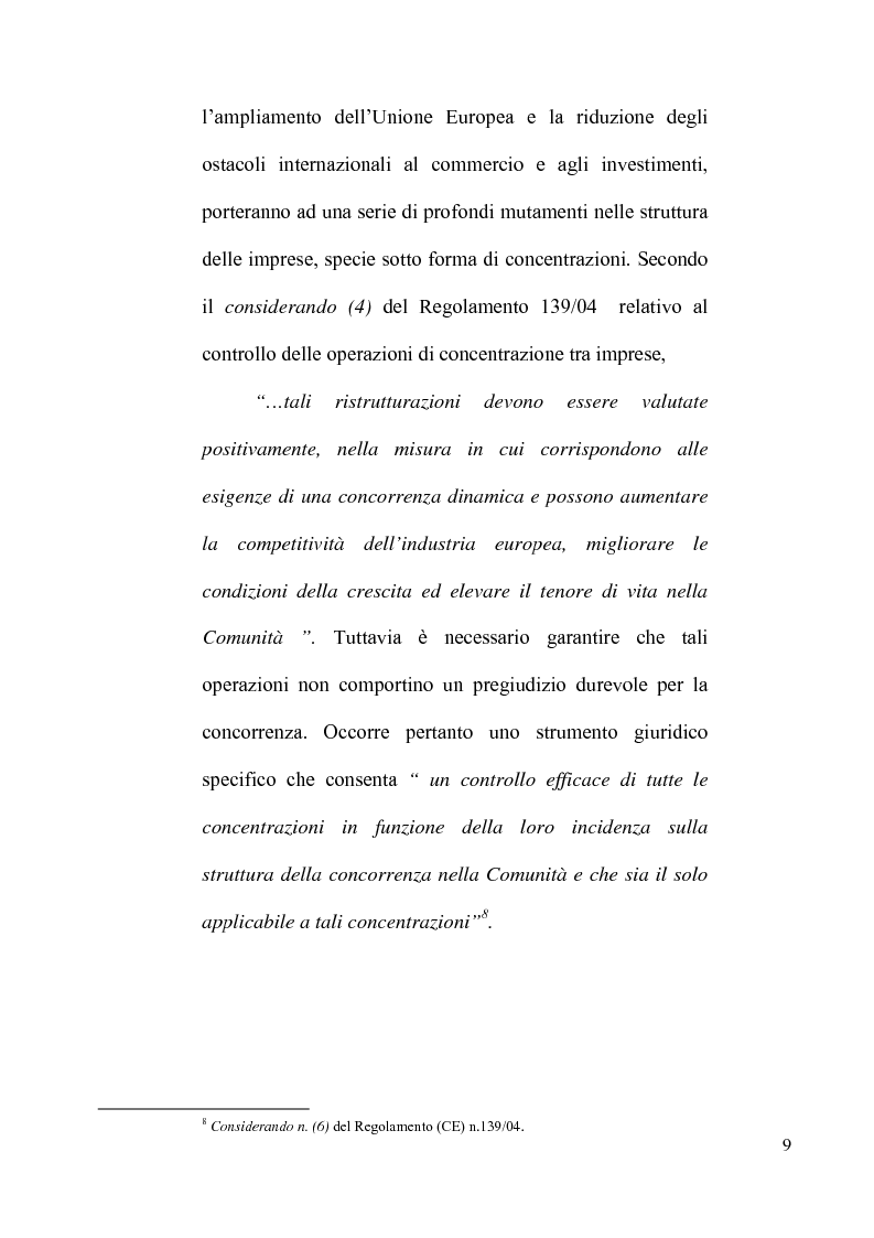 Anteprima della tesi: Le concentrazioni tra imprese nel diritto comunitario della concorrenza, Pagina 4