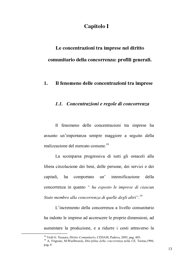 Anteprima della tesi: Le concentrazioni tra imprese nel diritto comunitario della concorrenza, Pagina 8