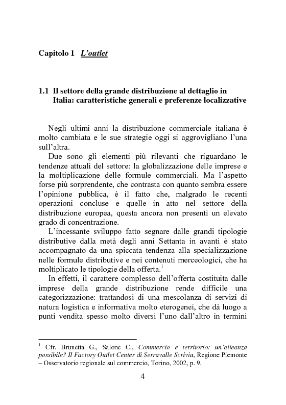 Anteprima della tesi: Factory outlet center: il caso McArthurGlen, Pagina 4