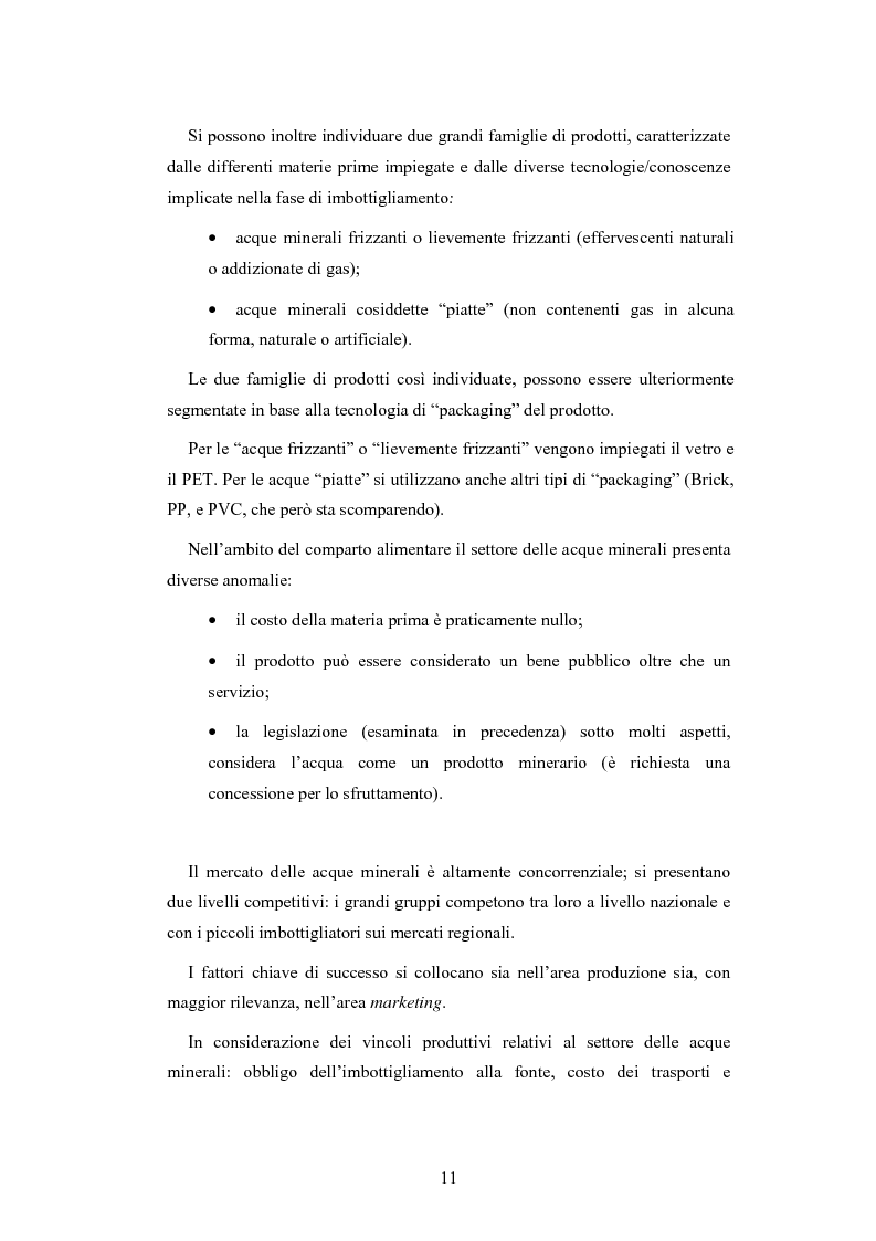 Anteprima della tesi: L'analisi patrimoniale, economica e finanziaria di un'azienda operante nel settore delle acque minerali: il caso Italaquae S.p.A., Pagina 11