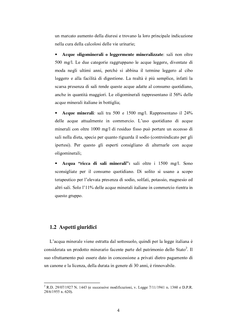 Anteprima della tesi: L'analisi patrimoniale, economica e finanziaria di un'azienda operante nel settore delle acque minerali: il caso Italaquae S.p.A., Pagina 4