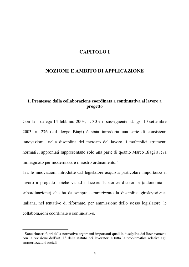 Anteprima della tesi: Il contratto di collaborazione a progetto, Pagina 3