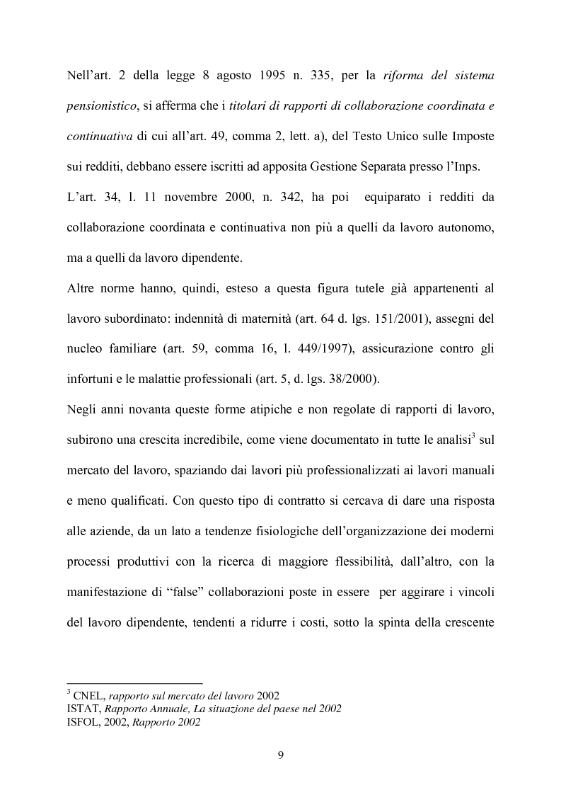 Anteprima della tesi: Il contratto di collaborazione a progetto, Pagina 6