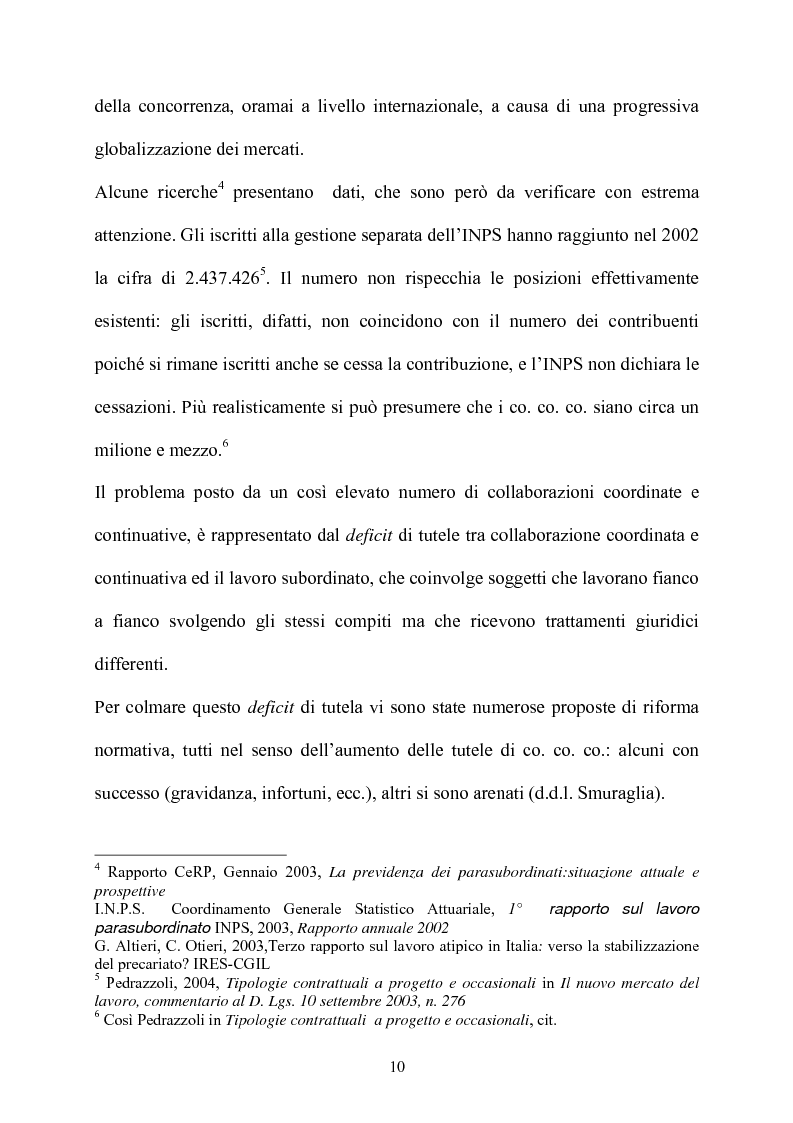 Anteprima della tesi: Il contratto di collaborazione a progetto, Pagina 7