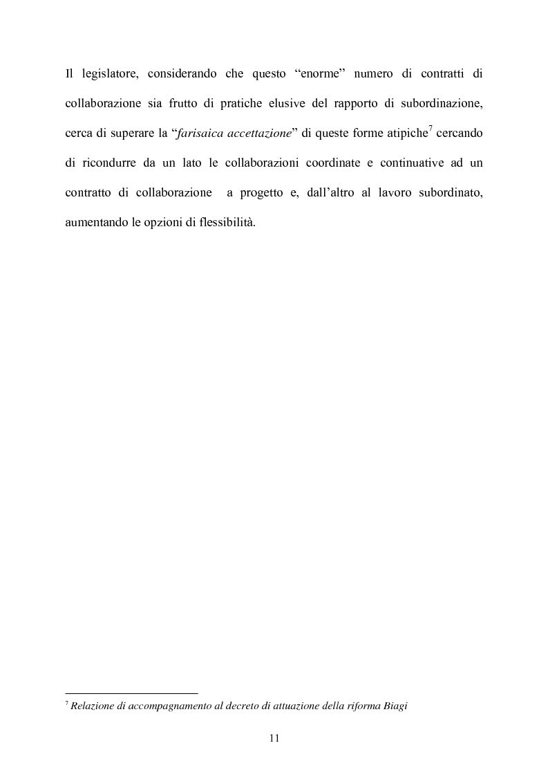 Anteprima della tesi: Il contratto di collaborazione a progetto, Pagina 8