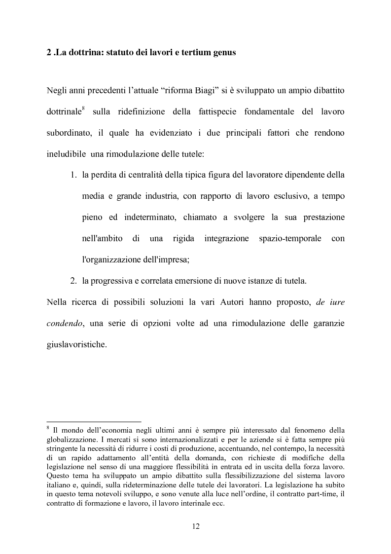 Anteprima della tesi: Il contratto di collaborazione a progetto, Pagina 9