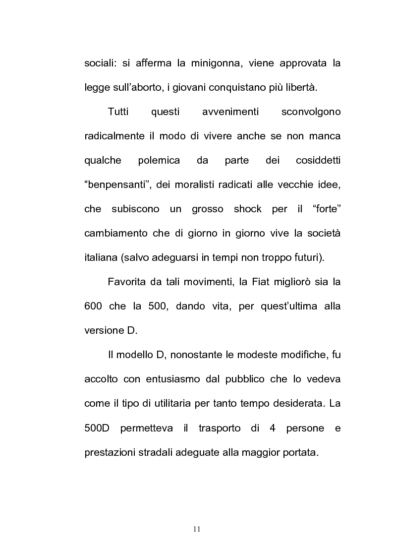 Anteprima della tesi: La FIAT 500 come metafora di un'Italia che cambia, Pagina 11