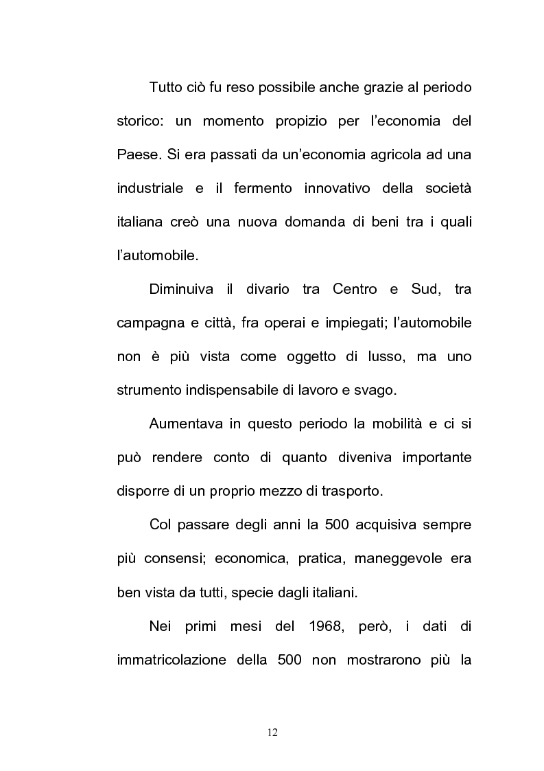 Anteprima della tesi: La FIAT 500 come metafora di un'Italia che cambia, Pagina 12