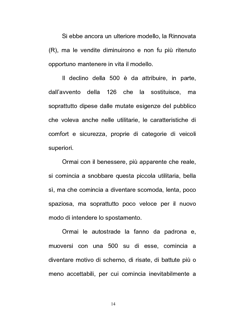 Anteprima della tesi: La FIAT 500 come metafora di un'Italia che cambia, Pagina 14