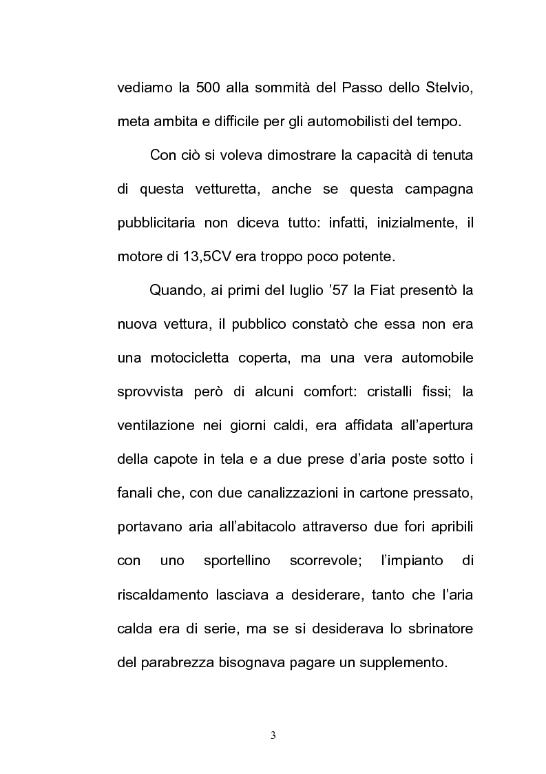 Anteprima della tesi: La FIAT 500 come metafora di un'Italia che cambia, Pagina 3