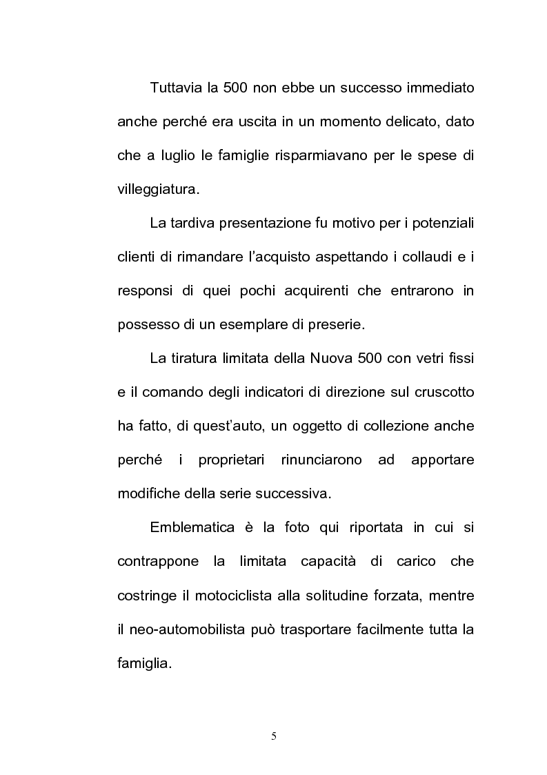 Anteprima della tesi: La FIAT 500 come metafora di un'Italia che cambia, Pagina 5