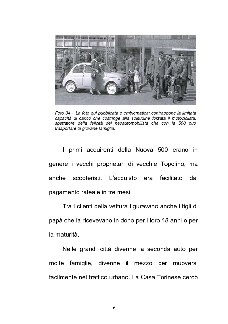 Anteprima della tesi: La FIAT 500 come metafora di un'Italia che cambia, Pagina 6