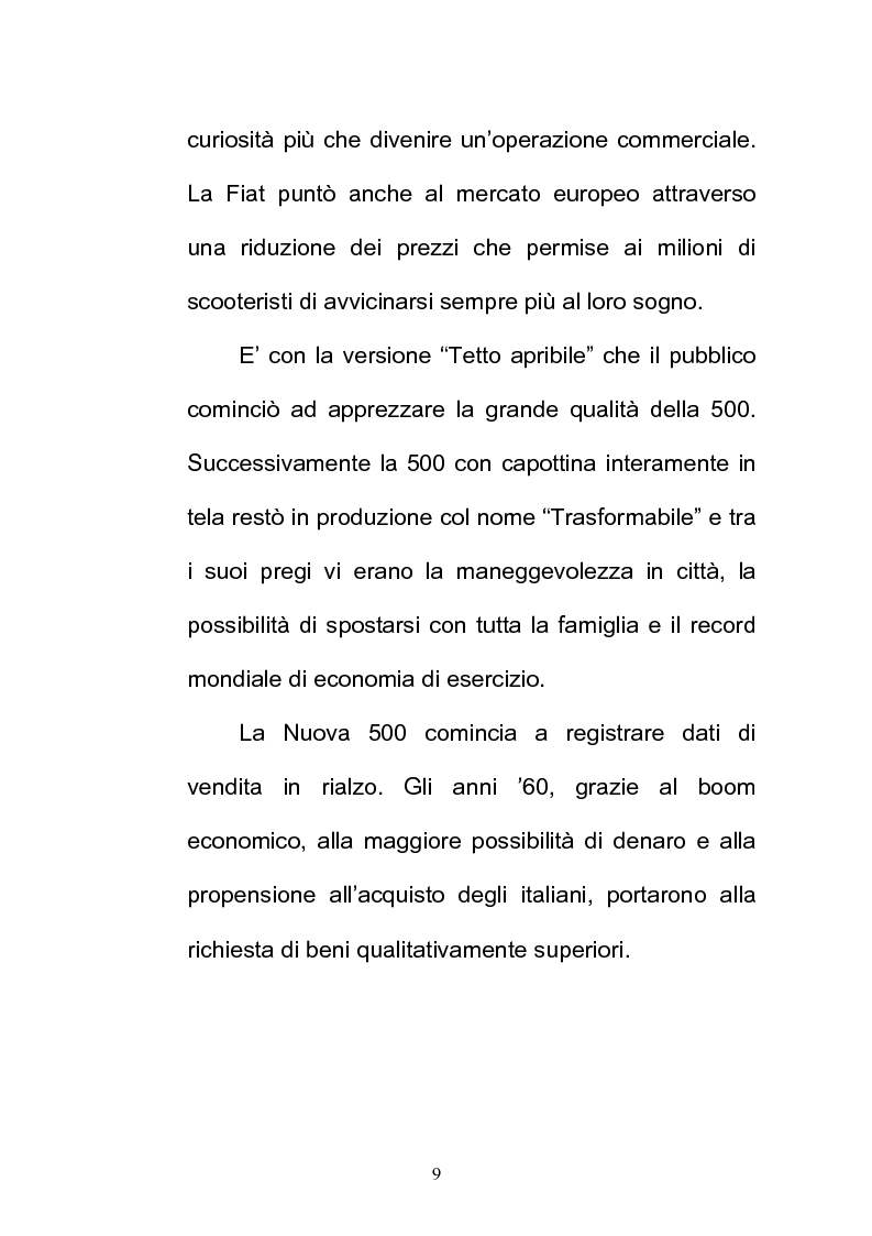 Anteprima della tesi: La FIAT 500 come metafora di un'Italia che cambia, Pagina 9