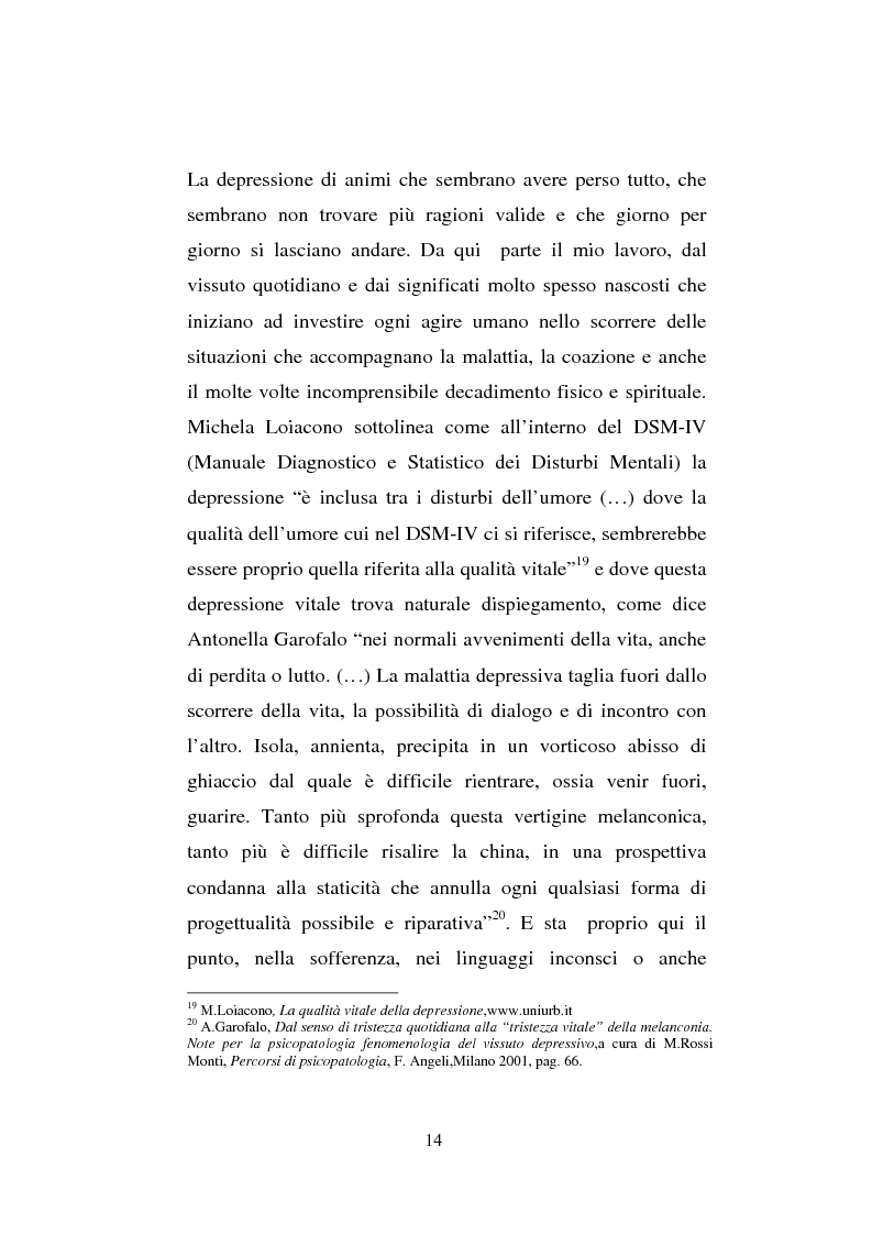 Anteprima della tesi: Il sentimento della perdita nel paziente oncologico e nel tossicodipendente, Pagina 12