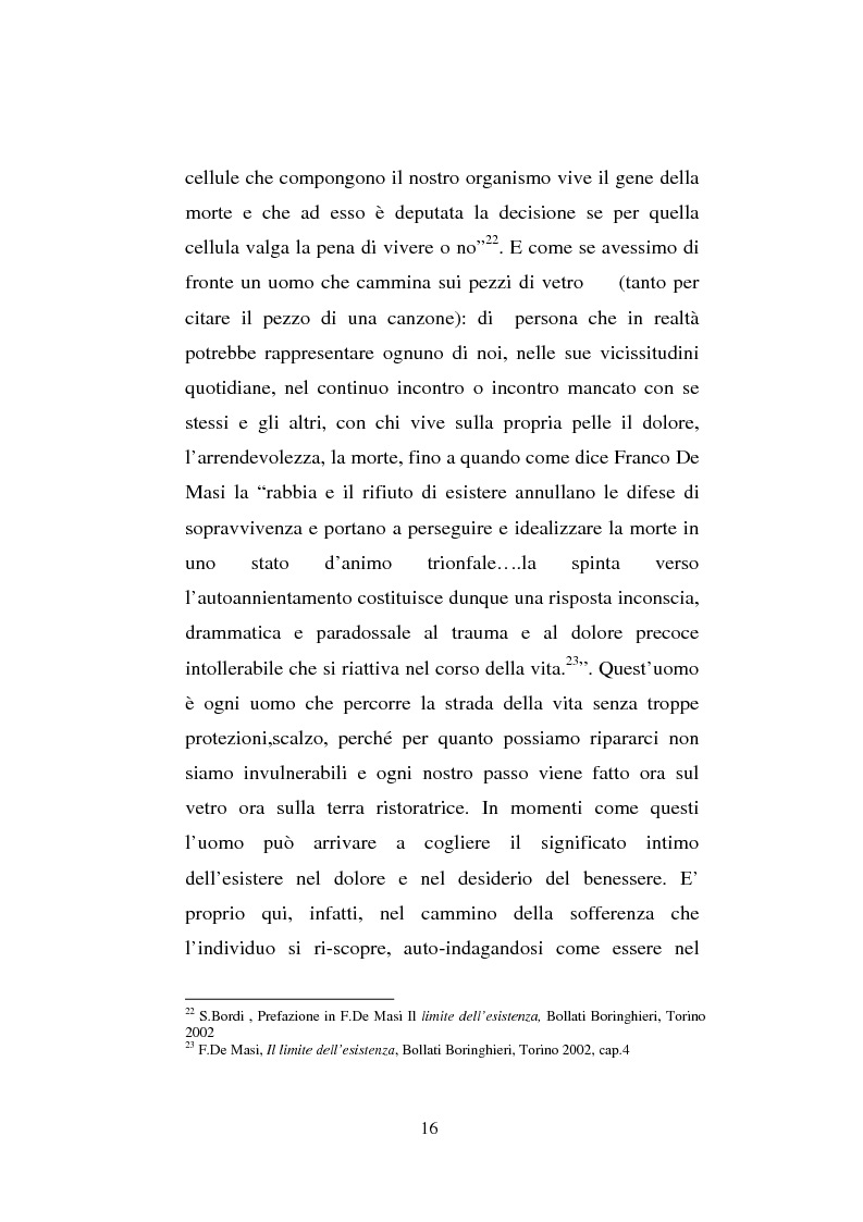 Anteprima della tesi: Il sentimento della perdita nel paziente oncologico e nel tossicodipendente, Pagina 14
