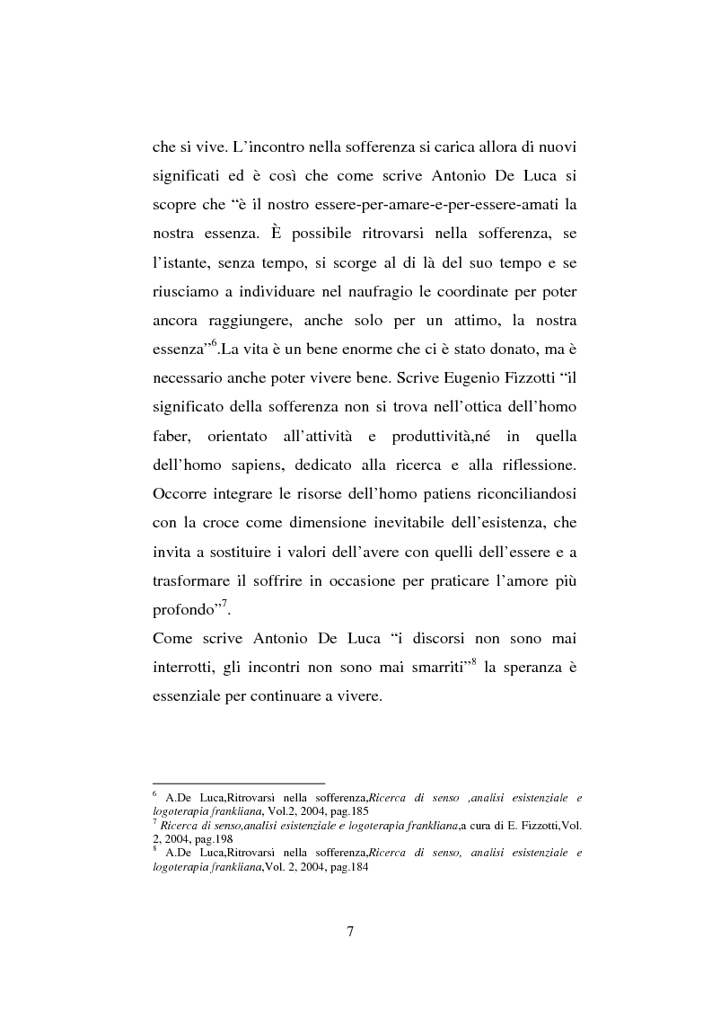 Anteprima della tesi: Il sentimento della perdita nel paziente oncologico e nel tossicodipendente, Pagina 5