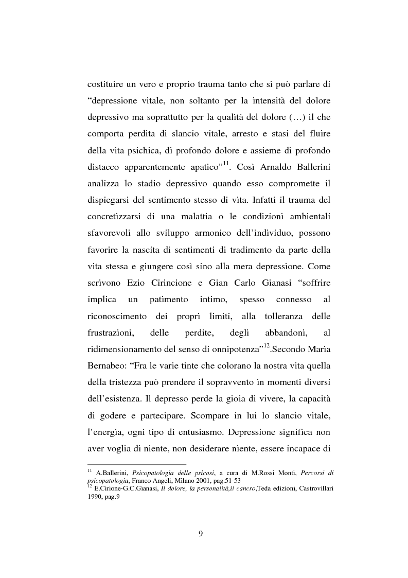 Anteprima della tesi: Il sentimento della perdita nel paziente oncologico e nel tossicodipendente, Pagina 7