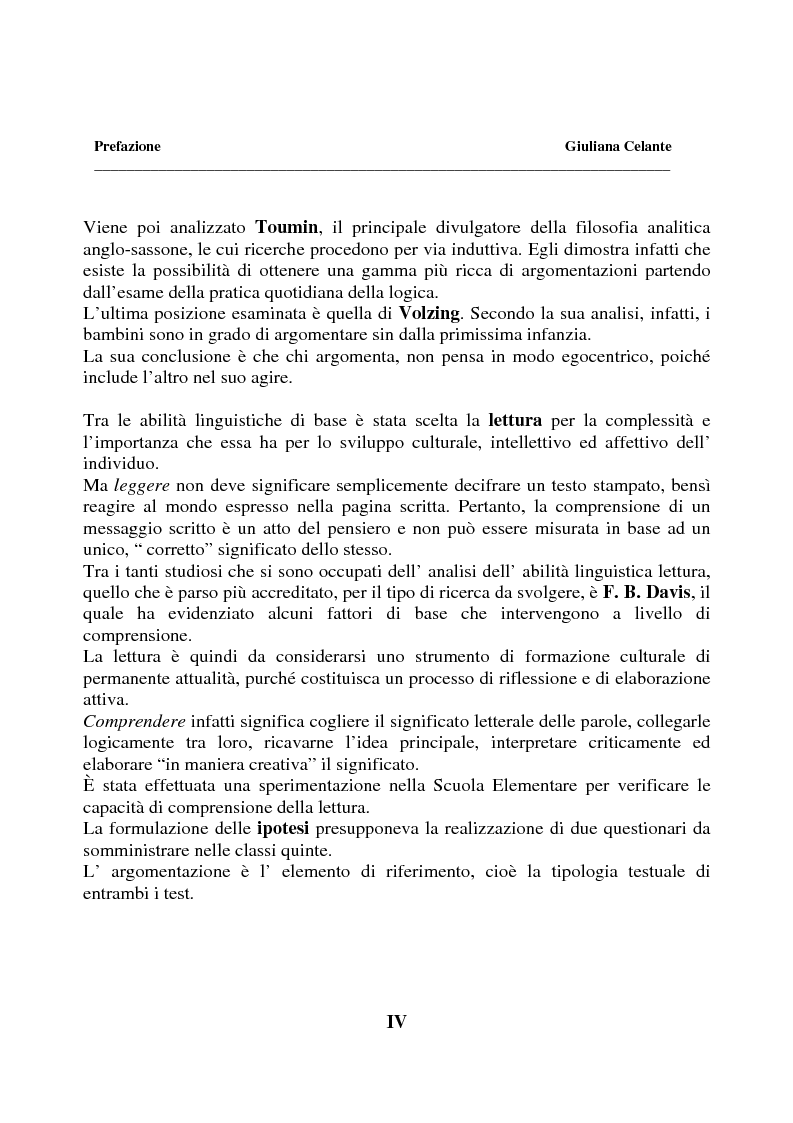 Anteprima della tesi: La capacità di comprensione nella lettura all'uscita della quinta elementare, Pagina 4