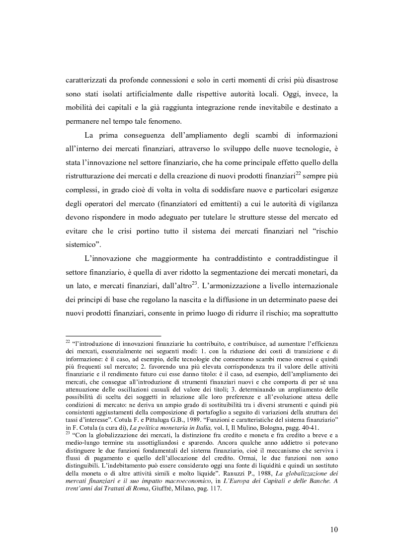 Anteprima della tesi: La cooperazione tra le autorità di controllo sugli intermediari finanziari, Pagina 10