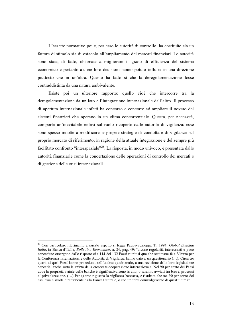 Anteprima della tesi: La cooperazione tra le autorità di controllo sugli intermediari finanziari, Pagina 13