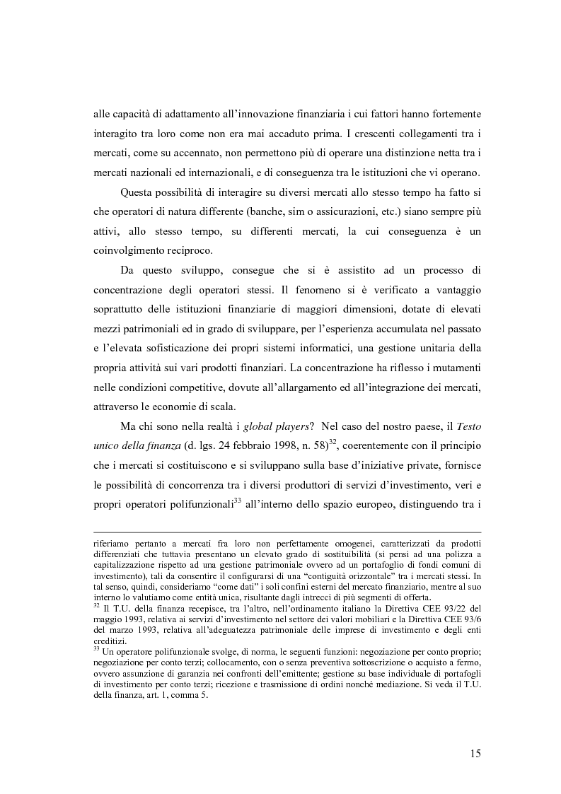 Anteprima della tesi: La cooperazione tra le autorità di controllo sugli intermediari finanziari, Pagina 15