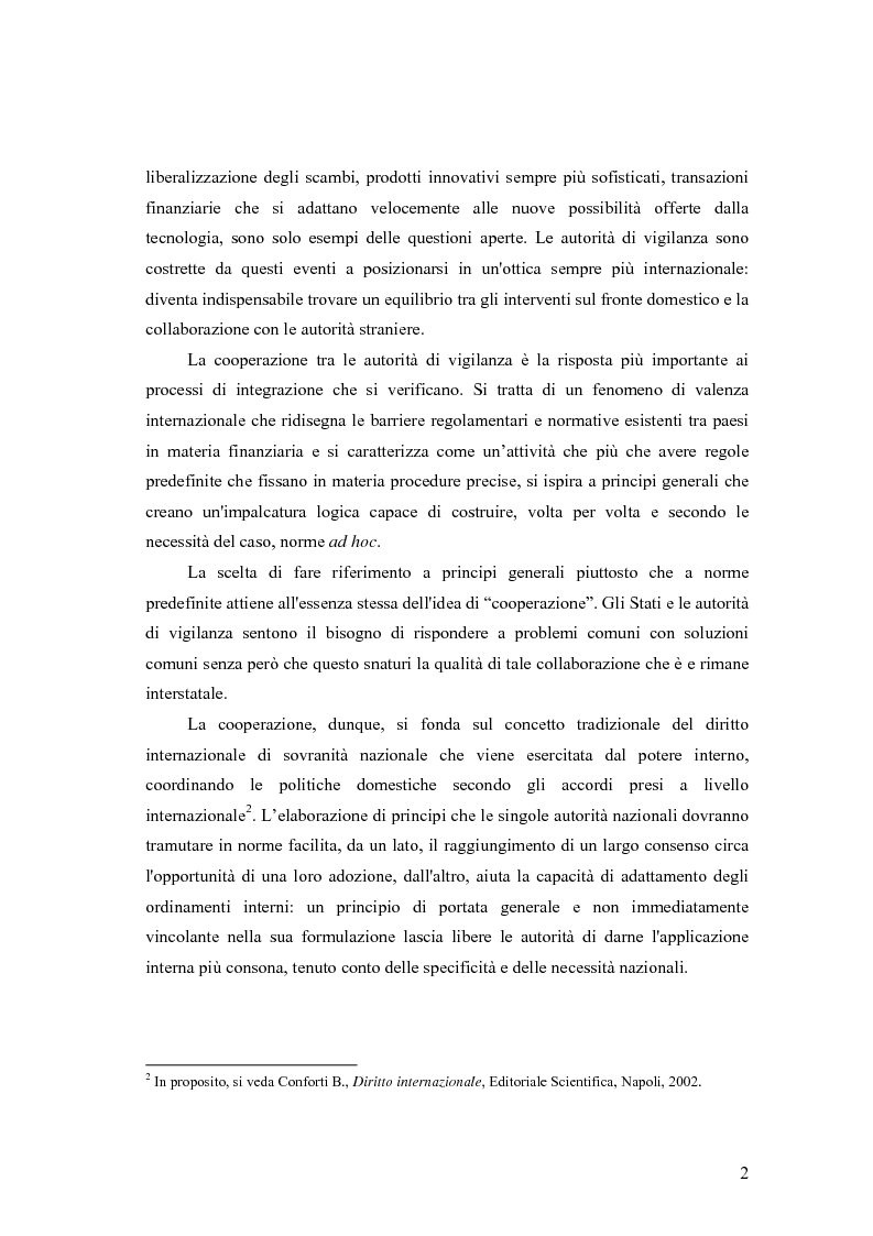 Anteprima della tesi: La cooperazione tra le autorità di controllo sugli intermediari finanziari, Pagina 2