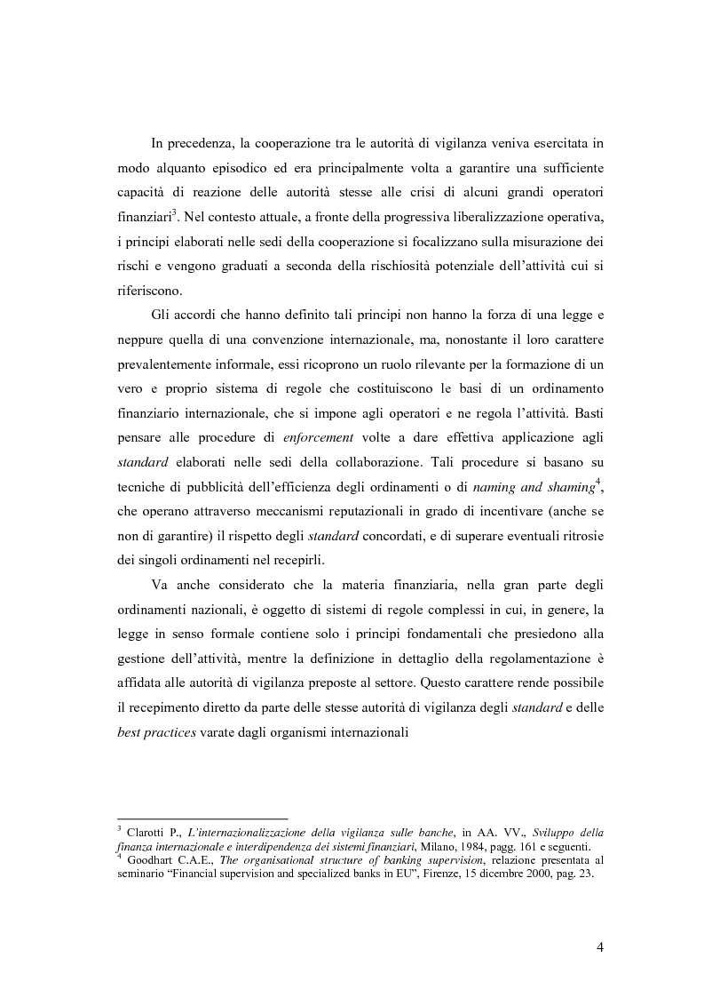 Anteprima della tesi: La cooperazione tra le autorità di controllo sugli intermediari finanziari, Pagina 4