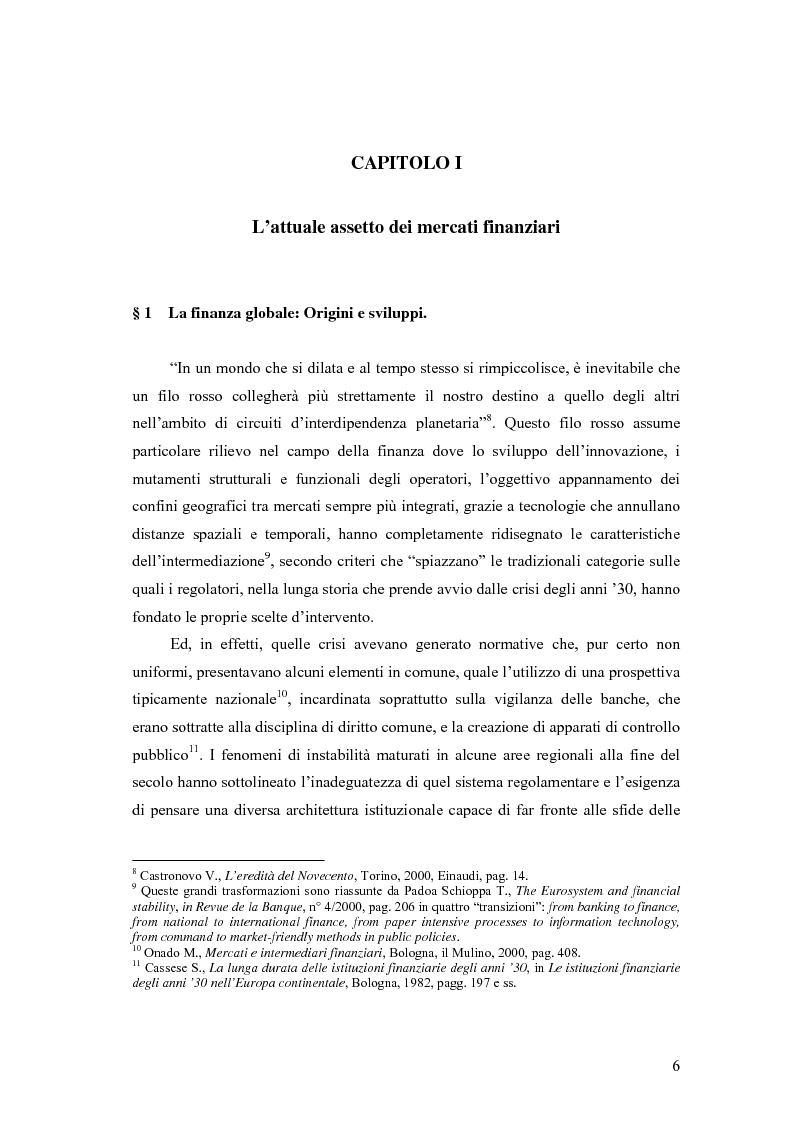 Anteprima della tesi: La cooperazione tra le autorità di controllo sugli intermediari finanziari, Pagina 6