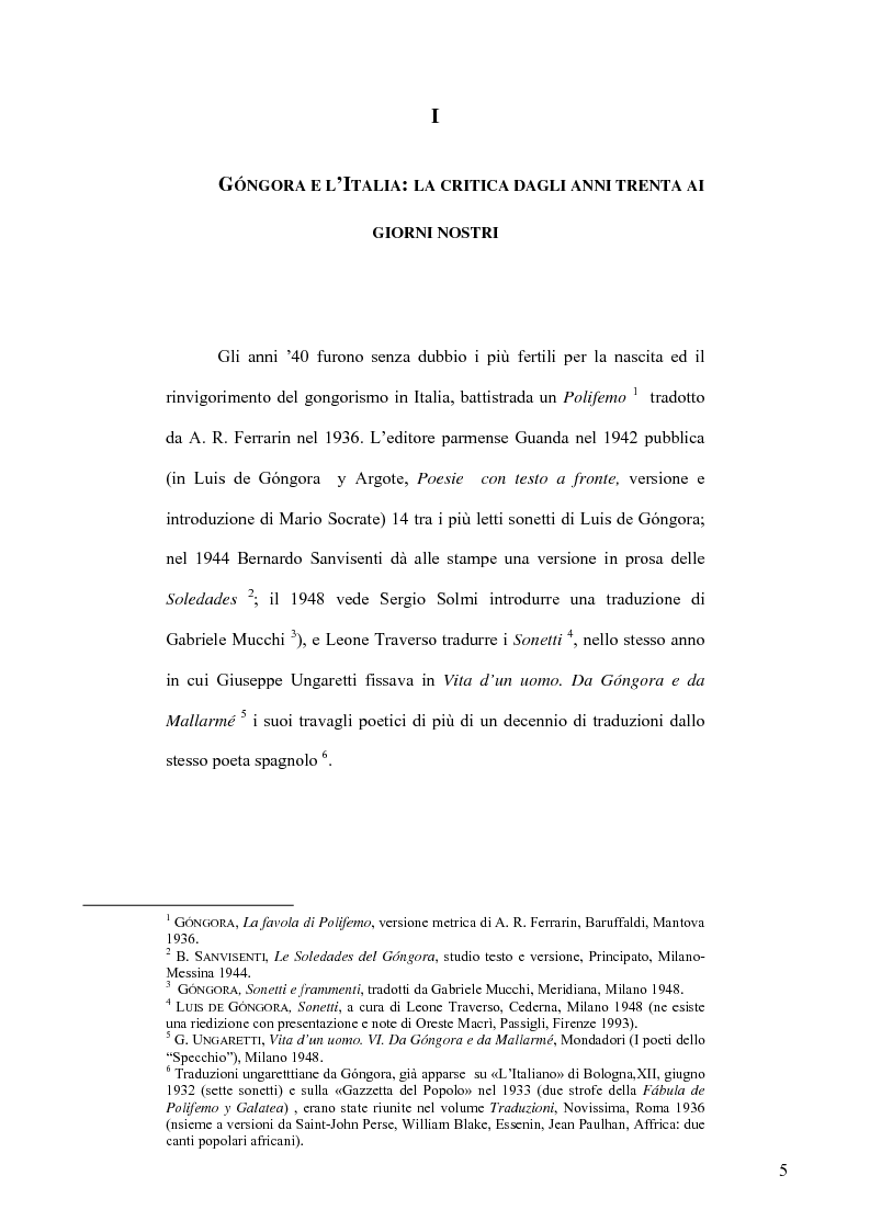 Anteprima della tesi: Ungaretti traduttore di Góngora. Nell'officina del traduttore-poeta, Pagina 3