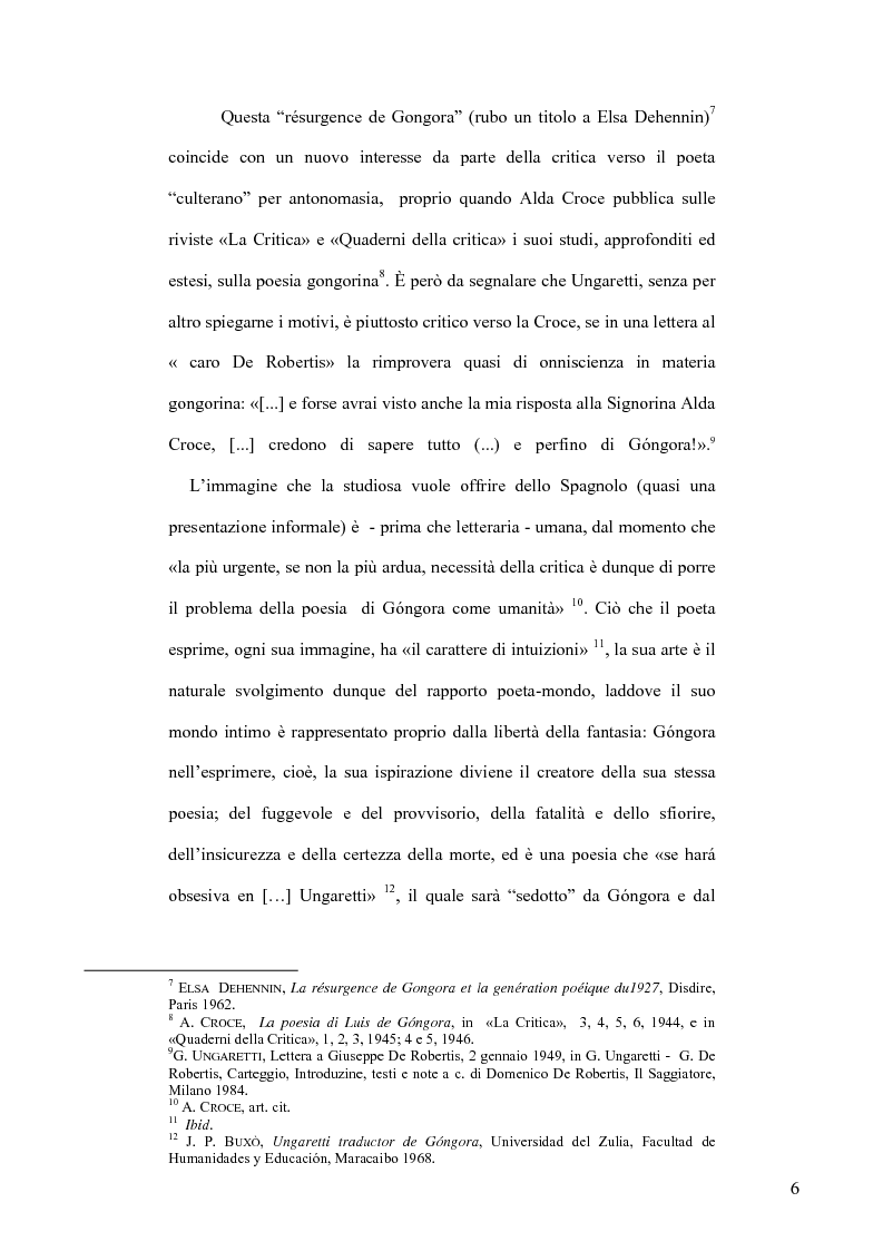 Anteprima della tesi: Ungaretti traduttore di Góngora. Nell'officina del traduttore-poeta, Pagina 4