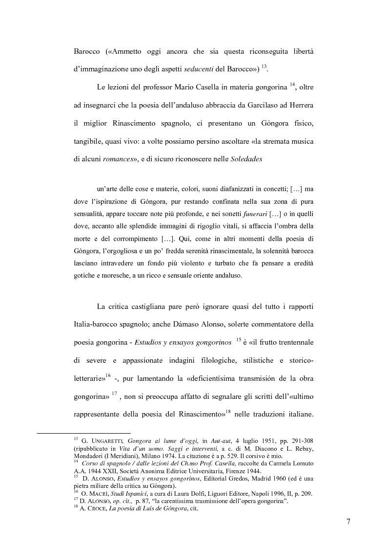 Anteprima della tesi: Ungaretti traduttore di Góngora. Nell'officina del traduttore-poeta, Pagina 5