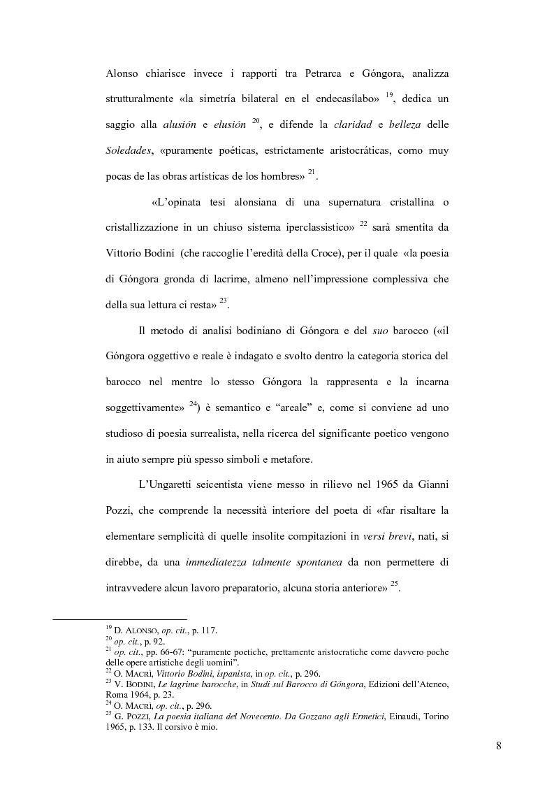 Anteprima della tesi: Ungaretti traduttore di Góngora. Nell'officina del traduttore-poeta, Pagina 6