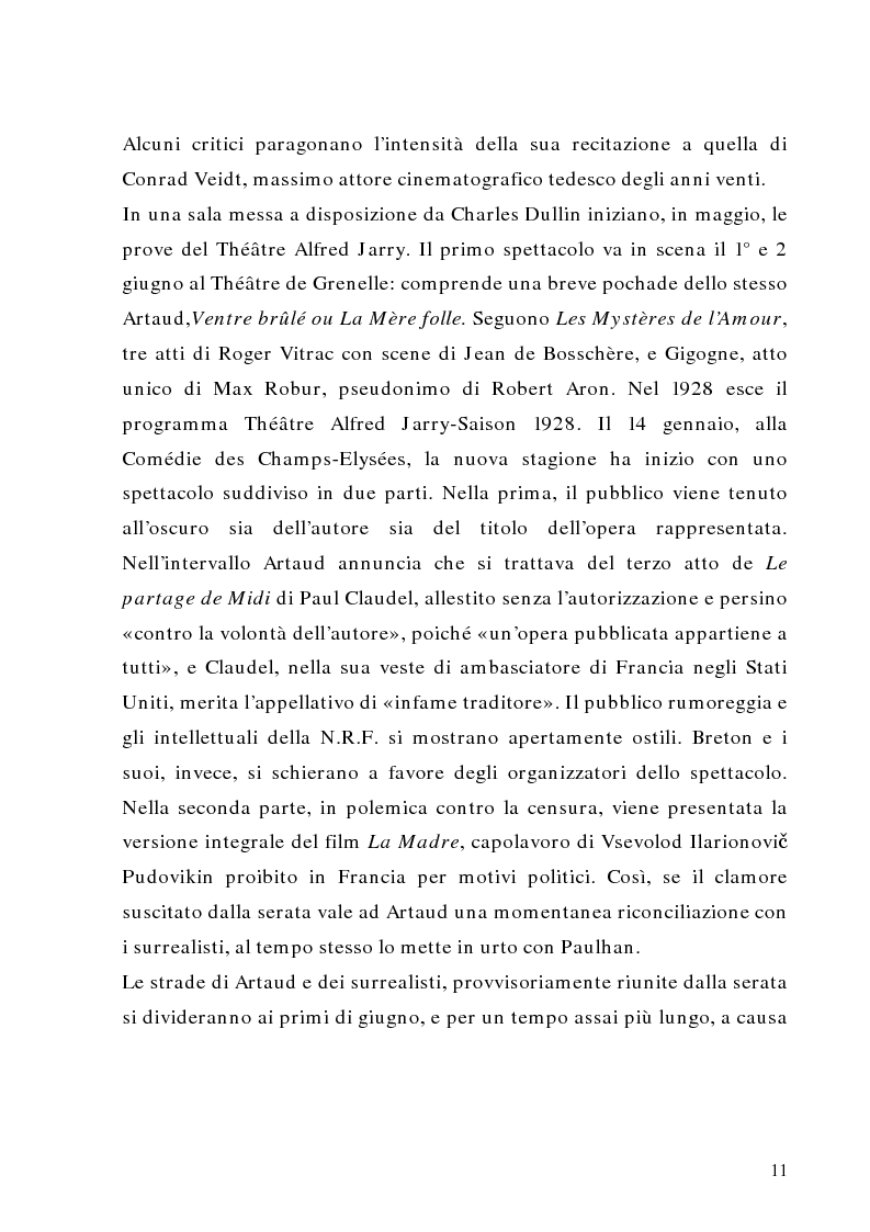 Anteprima della tesi: Antonin Artaud: teatro, delirio e spazio scenico, Pagina 11