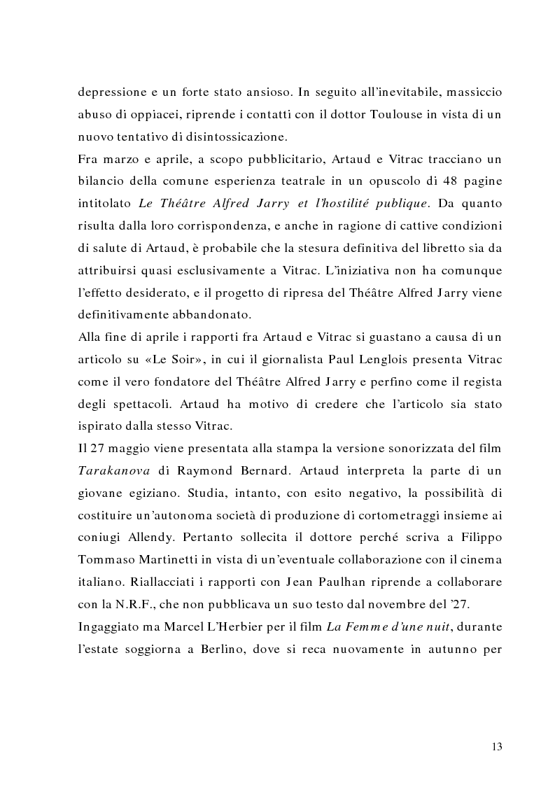 Anteprima della tesi: Antonin Artaud: teatro, delirio e spazio scenico, Pagina 13