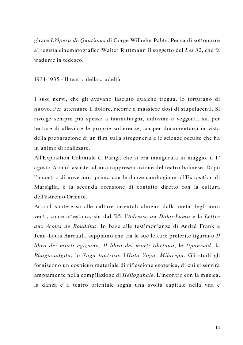 Anteprima della tesi: Antonin Artaud: teatro, delirio e spazio scenico, Pagina 14