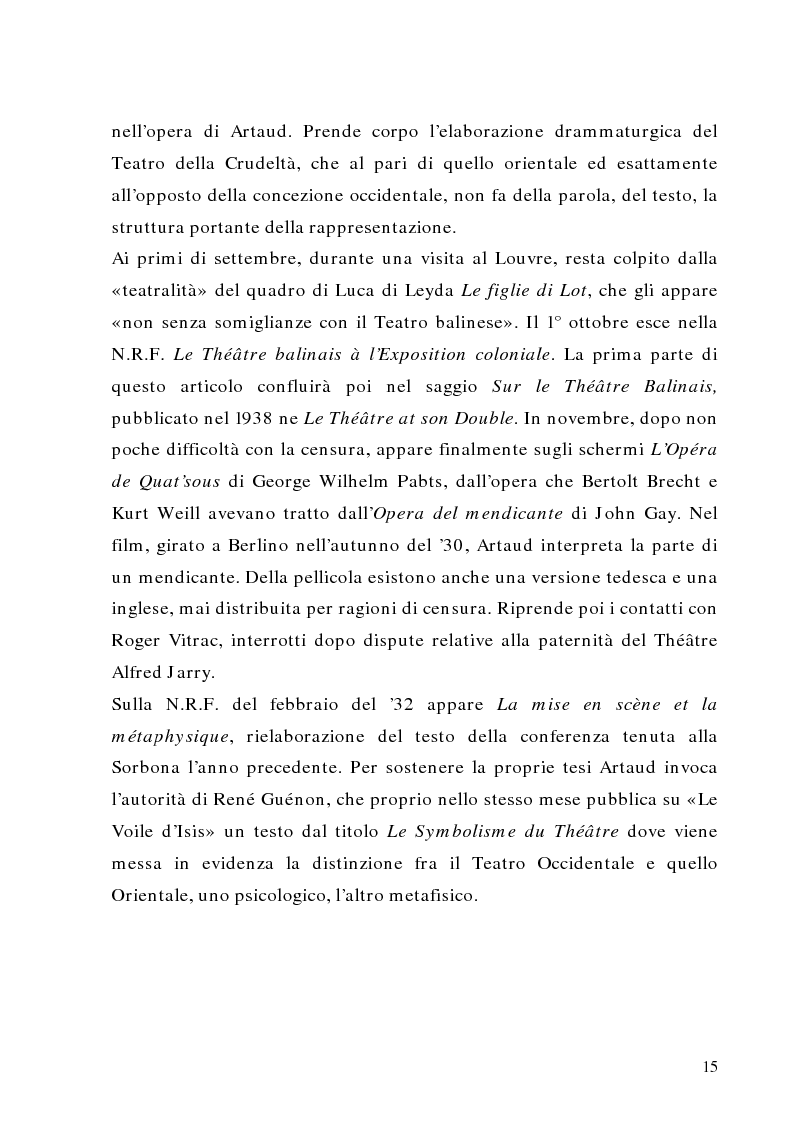 Anteprima della tesi: Antonin Artaud: teatro, delirio e spazio scenico, Pagina 15