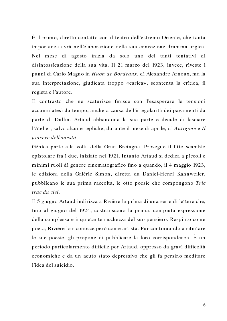 Anteprima della tesi: Antonin Artaud: teatro, delirio e spazio scenico, Pagina 6