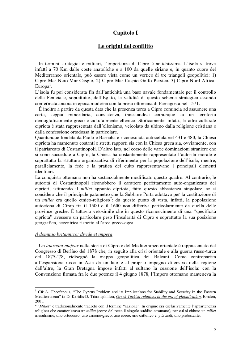 Anteprima della tesi: Storia diplomatica della questione cipriota e sua incidenza sui rapporti euro-turchi, Pagina 7