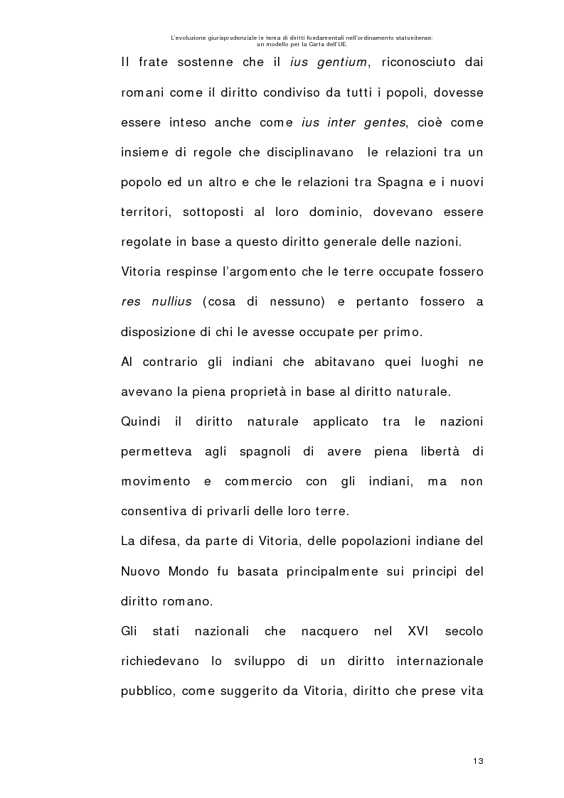 Anteprima della tesi: L’evoluzione giurisprudenziale in tema di diritti fondamentali nell’ordinamento statunitense: un modello per la carta dell'UE., Pagina 12