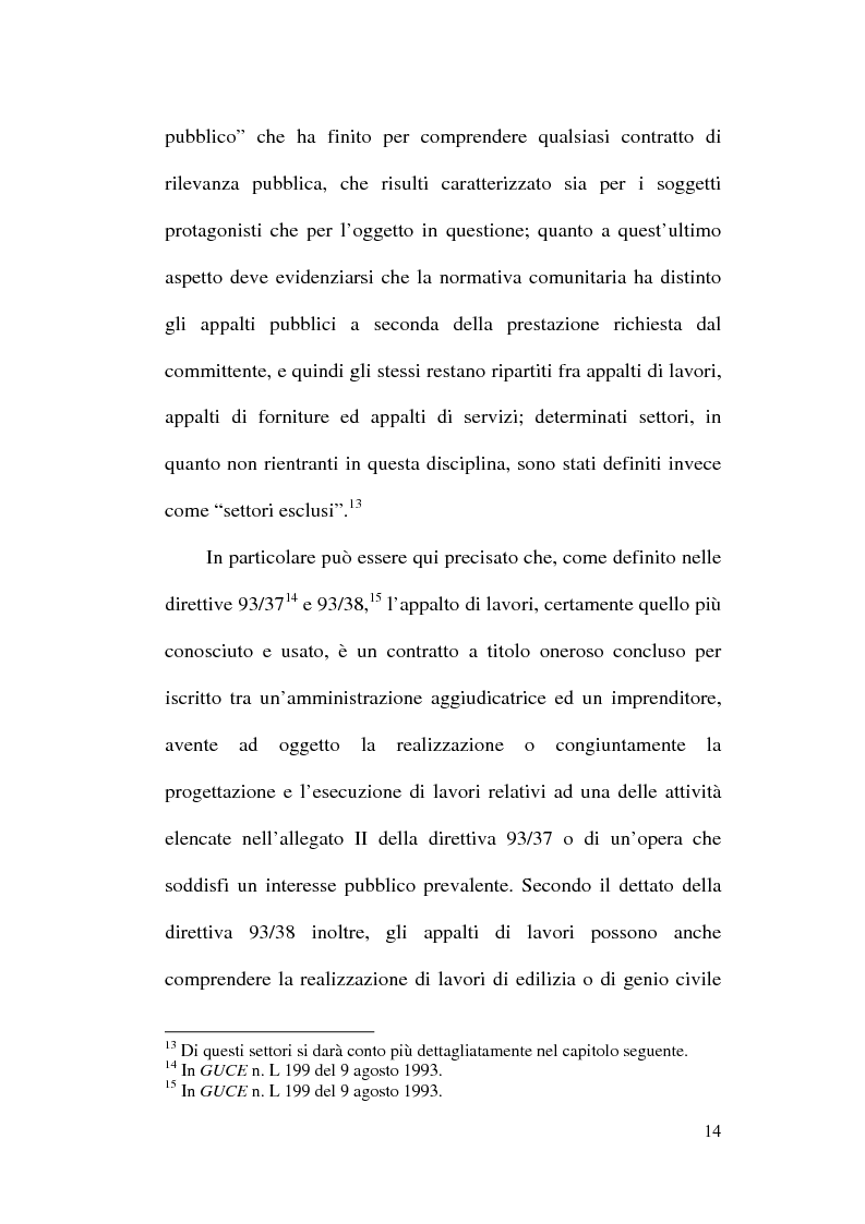 Anteprima della tesi: La normativa comunitaria in materia di appalti pubblici, Pagina 11